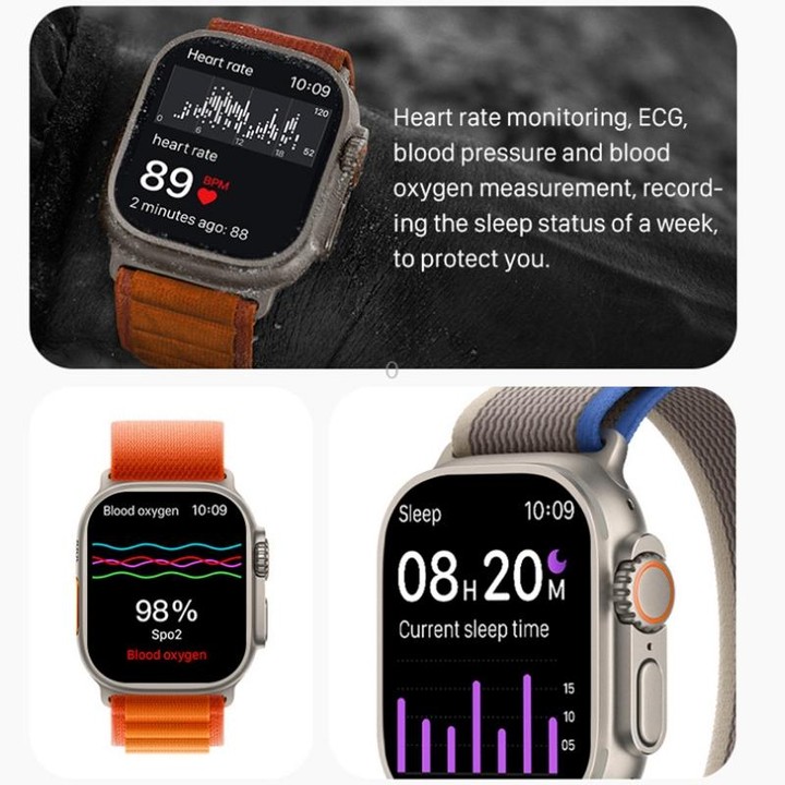 S800 Ultra Max Smart Bracelet, 1.5 inch Silicone Band Smart Watch, Bluetooth Call / Heart Rate / Blood Pressure / Blood Oxygen(B