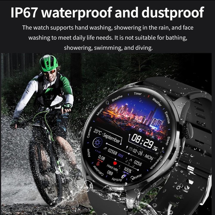 TM05 Pro Smart Bracelet, 1.46 inch Leather Band IP67 Waterproof Smart Watch, Bluetooth Call / Heart Rate / Blood Pressure / Bloo