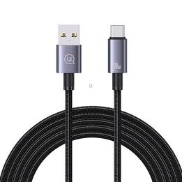 USAMS US-SJ666 USB To Type-C 3A Fast Charge Data Cable, Length: 2m(Black)