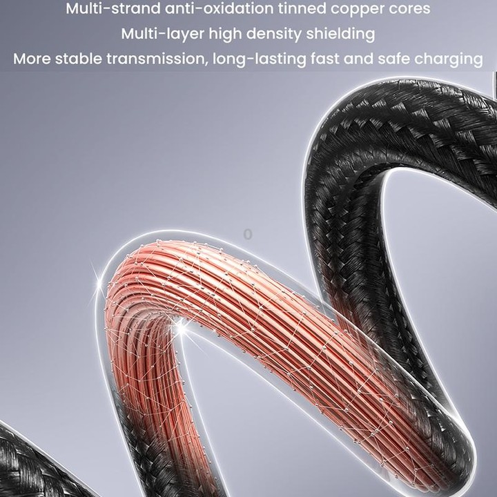 USAMS US-SJ666 USB To Type-C 3A Fast Charge Data Cable, Length: 2m(Black)
