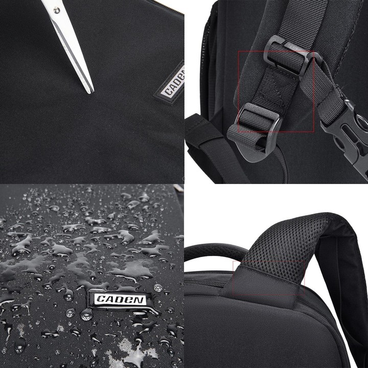 CADeN W9 Travel Lens Pouch Bag Drone Camera Backpack Bag(Black)