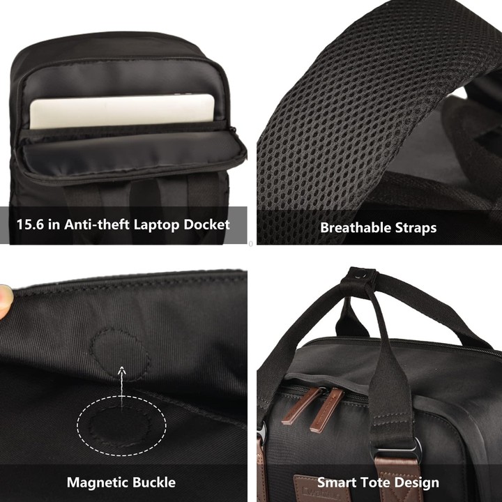 Cwatcun D78 Camera Laptop Backpack Bag With Detachable Insert Camera Case(Black)