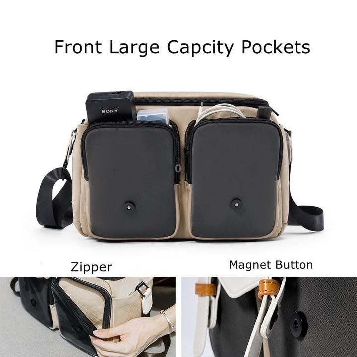 Cwatcun D99 Contrast Color Single Shoulder Camera Bag Outdoor Camera Bag Professional Crossbody Handbag, Size:25.5 x 10.5 x 18cm
