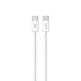 TOTU CB-10-CC 60W USB-C / Type-C to Type-C Silicone Braided Data Cable, Length:1.2m(White)