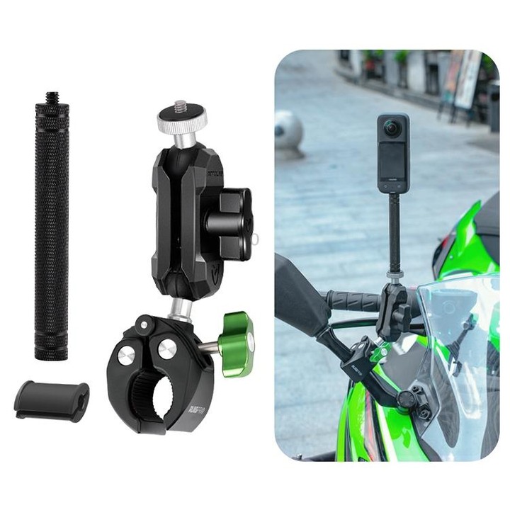 RUIGPRO Crab Clamp Action Camera Bracket 1/4 Ball Head Mount with Rod
