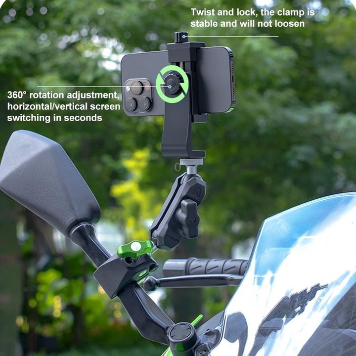 RUIGPRO Crab Clamp Action Camera Bracket 1/4 Ball Head Mount with Rod