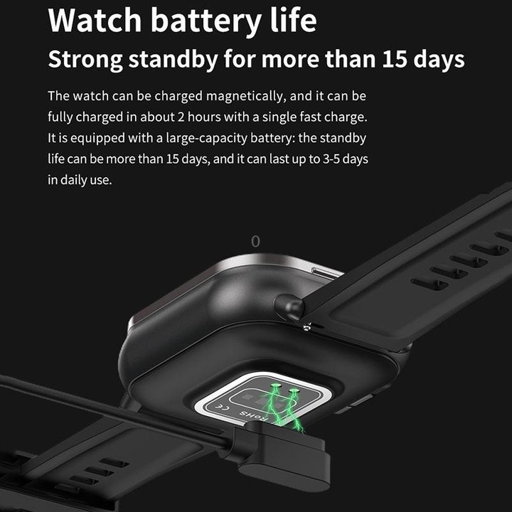 D8 2.01 inch 2 in 1 Bluetooth Earphone Silicone Band Smart Watch, Support Health Monitoring / NFC(Black)