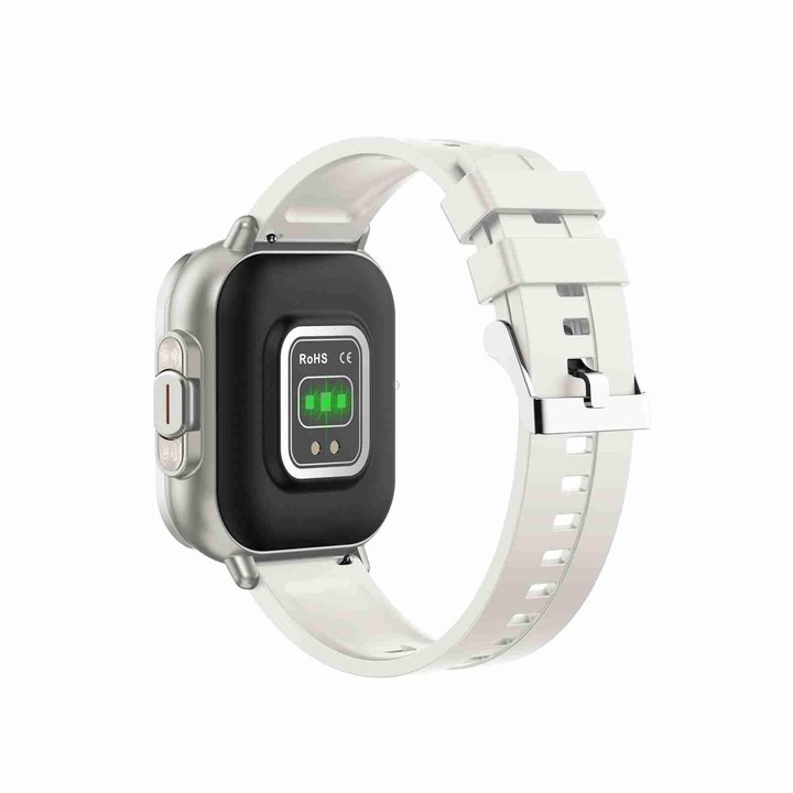 D8 2.01 inch 2 in 1 Bluetooth Earphone Silicone Band Smart Watch, Support Health Monitoring / NFC(Beige)