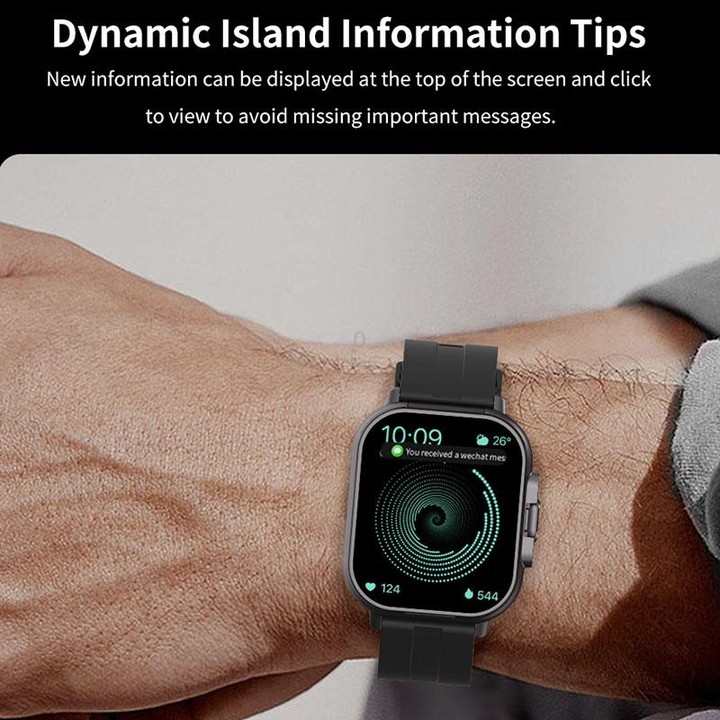 D8 2.01 inch 2 in 1 Bluetooth Earphone Silicone Band Smart Watch, Support Health Monitoring / NFC(Beige)