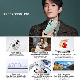 OPPO Reno11 Pro, 12GB+512GB, Screen Fingerprint, 6.74 inch ColorOS 14 Qualcomm Snapdragon 8+ Gen 1 Octa Core up to 3.2GHz, NFC,