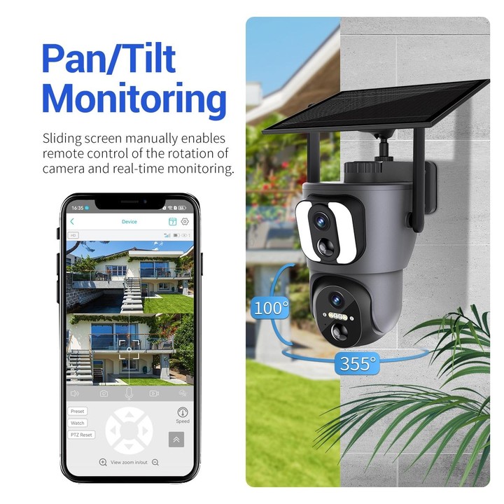 ESCAM QF390 2x2MP Binocular Solar WiFi Camera Supports Two-way Voice & Alarm Recording(Black)