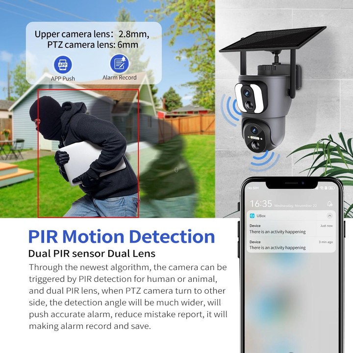 ESCAM QF390 2x2MP Binocular Solar WiFi Camera Supports Two-way Voice & Alarm Recording(Black)