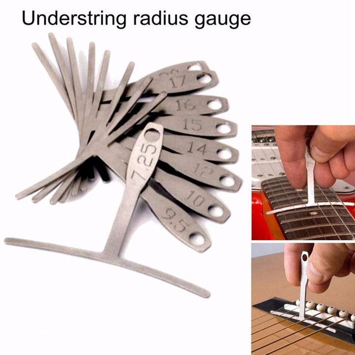 9 in 1 Guitar T-shaped ruler Neck Fingerboard Frets Radian, String Yard Radian Adjustable Measuring Caliper