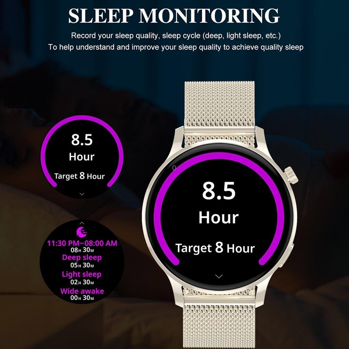 Watch3 Pro 1.3 inch AMOLED Screen Wireless Charging Smart Watch, Supports BT Call / NFC(Champagne)
