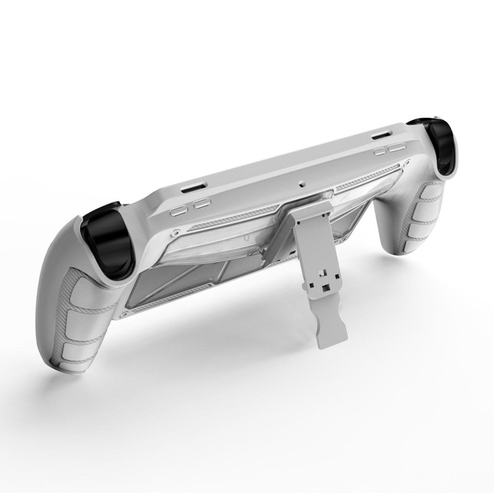 For Sony PlayStation Portal TPU + PC Game Console Protective Case with Holder(White)