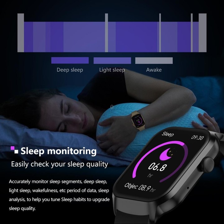 2.01 inch Leather Strap Bluetooth Call Smart Watch Support Heart Rate Monitoring / Non-invasive Blood Sugar(Brown)