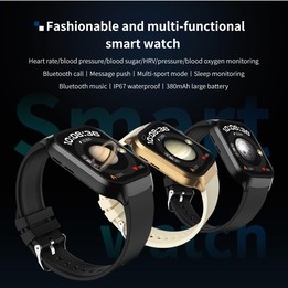2.01 inch Leather Strap Bluetooth Call Smart Watch Support Heart Rate Monitoring / Non-invasive Blood Sugar(Brown)