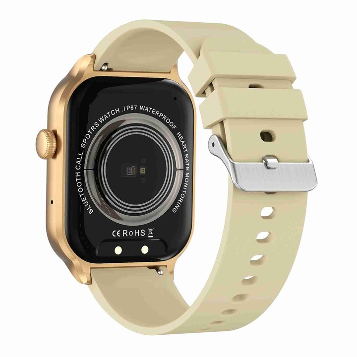 2.01 inch Silicone Strap Bluetooth Call Smart Watch Support Heart Rate Monitoring / Non-invasive Blood Sugar(Light Yellow)