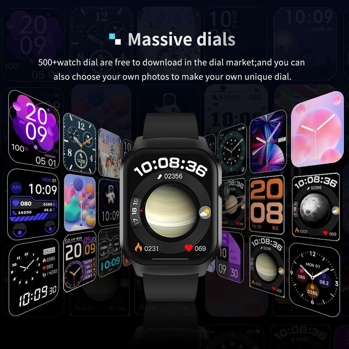2.01 inch Silicone Strap Bluetooth Call Smart Watch Support Heart Rate Monitoring / Non-invasive Blood Sugar(Light Yellow)