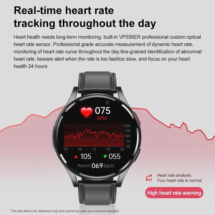 1.43 inch Leather Strap Bluetooth Call Smart Watch Support ECG / Non-invasive Blood Sugar(Brown)