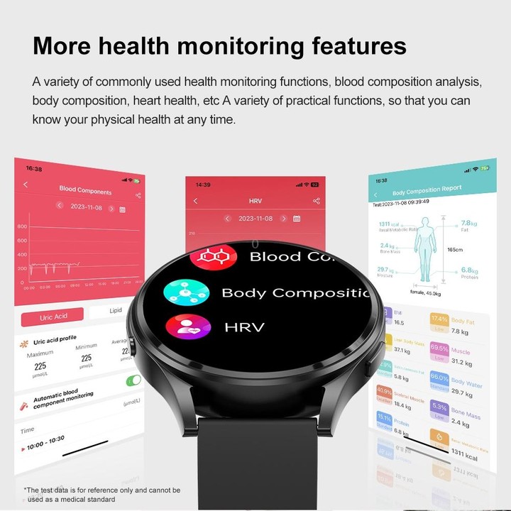 1.43 inch Leather Strap Bluetooth Call Smart Watch Support ECG / Non-invasive Blood Sugar(Brown)