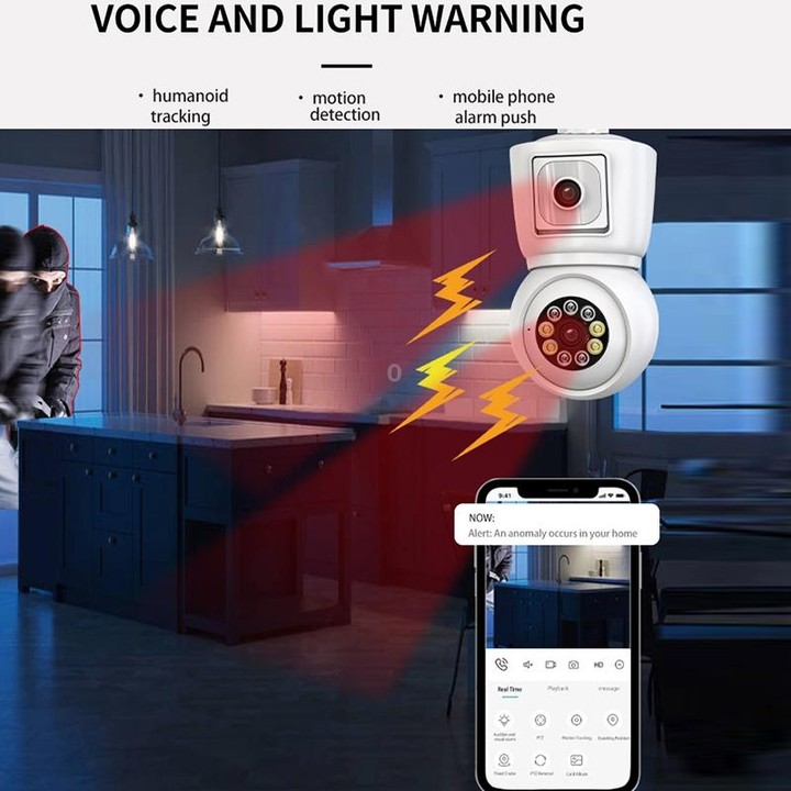 DP44 Bulb-type Motion Tracking Night Vision Smart Camera Supports Voice Intercom(White)