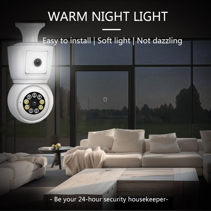 DP44 Bulb-type Motion Tracking Night Vision Smart Camera Supports Voice Intercom(White)