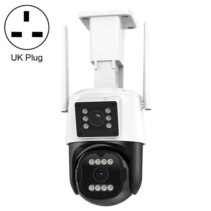 QX103 Humanoid Recognition AI Alarm WiFi Dome Dual IP Camera(UK Plug)