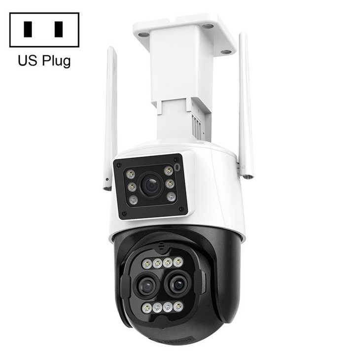 QX103 Humanoid Recognition AI Alarm WiFi Dome Triple IP Camera(US Plug)