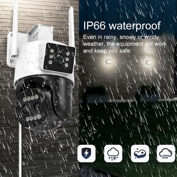 QX103 Humanoid Recognition AI Alarm WiFi Dome Triple IP Camera(UK Plug)