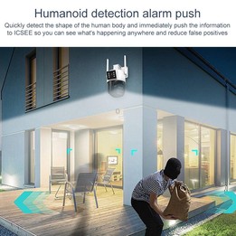QX103 Humanoid Recognition AI Alarm WiFi Dome Triple IP Camera(UK Plug)