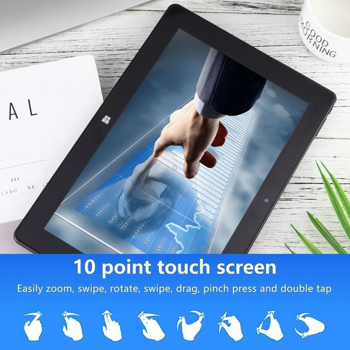 HONGSAMDE 10.1 inch 2 in 1 Tablet PC, 12GB+128GB, Windows 11, Intel Celeron N4120 Quad Core with Keyboard(Black)