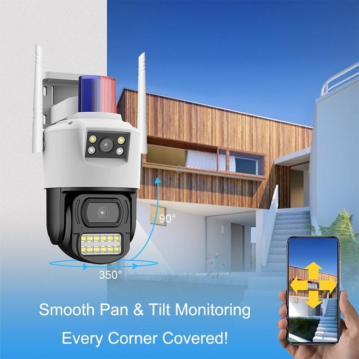 QX105 2MP Outdoor Waterproof WiFi Dual Lens Surveillance Camera(UK Plug)