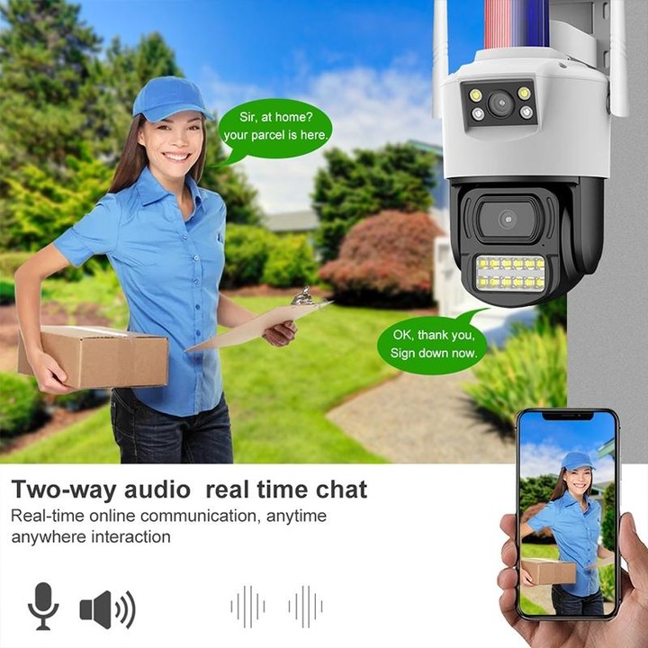 QX105 2MP Outdoor Waterproof WiFi Dual Lens Surveillance Camera(AU Plug)