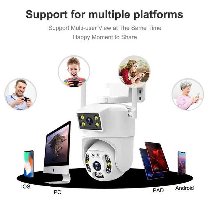 QX106 2MP Outdoor Waterproof WiFi Dual Lens Surveillance Camera(UK Plug)
