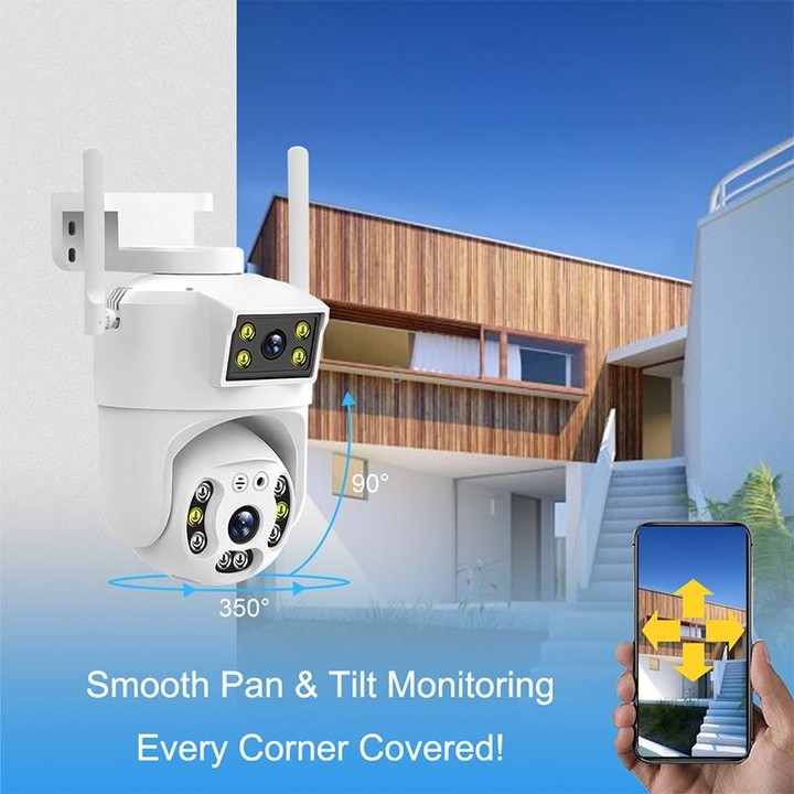 QX106 2MP Outdoor Waterproof WiFi Dual Lens Surveillance Camera(UK Plug)