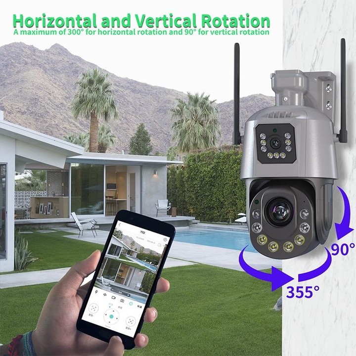 QX109 Dual Lens Smart HD Dome WiFi Camera(US Plug)