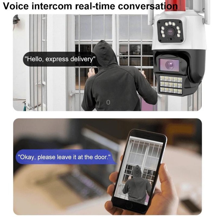 QX87 4MP WiFi Dual Camera Supports Two-way Voice Intercom & Humanoid Detection(UK Plug)