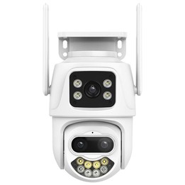 QX102 3MP WiFi Triple Camera Supports Two-way Voice Intercom & Infrared Night Vision(EU Plug)