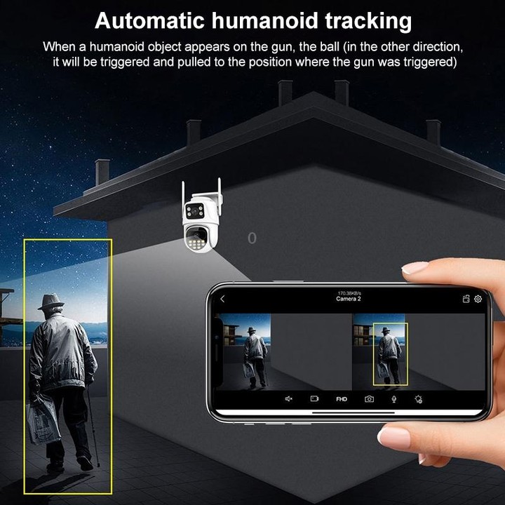 QX102 3MP WiFi Triple Camera Supports Two-way Voice Intercom & Infrared Night Vision(AU Plug)