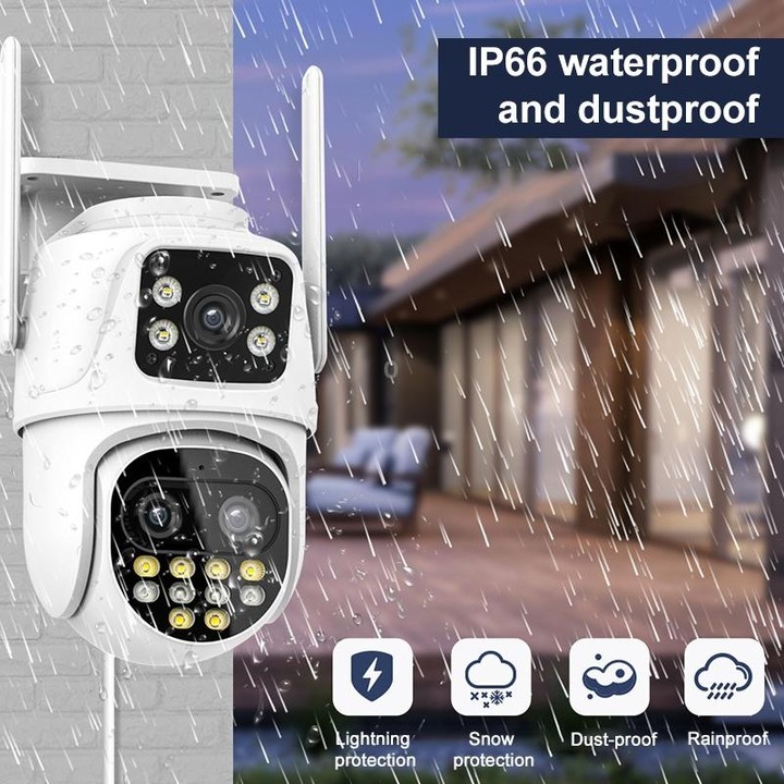 QX104 3MP WiFi Triple Camera Supports Human Face Recognition & AI Alarm(EU Plug)