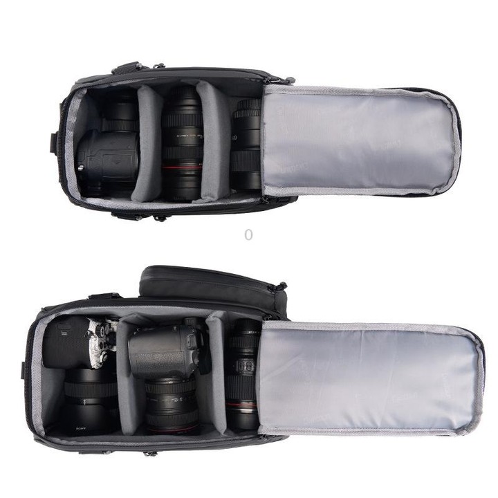 CADeN D116 Mountain Bike Panniers Tail Bags Crossbody Camera Bag Photography Lens Shoulder Bag, Size:37 x 19.5 x 23cm(Black)
