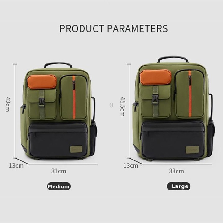 Cwatcun D117 Large Capacity Photography Backpack Shoulders Laptop Camera Bag, Size:43.3 x 33 x 13cm(Army Green)