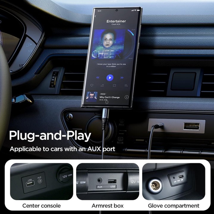 JOYROOM SY-A07 Transsion Series USB-C/Type-C to 3.5mm AUX Audio Adapter Cable, Length: 1.2m(Black)