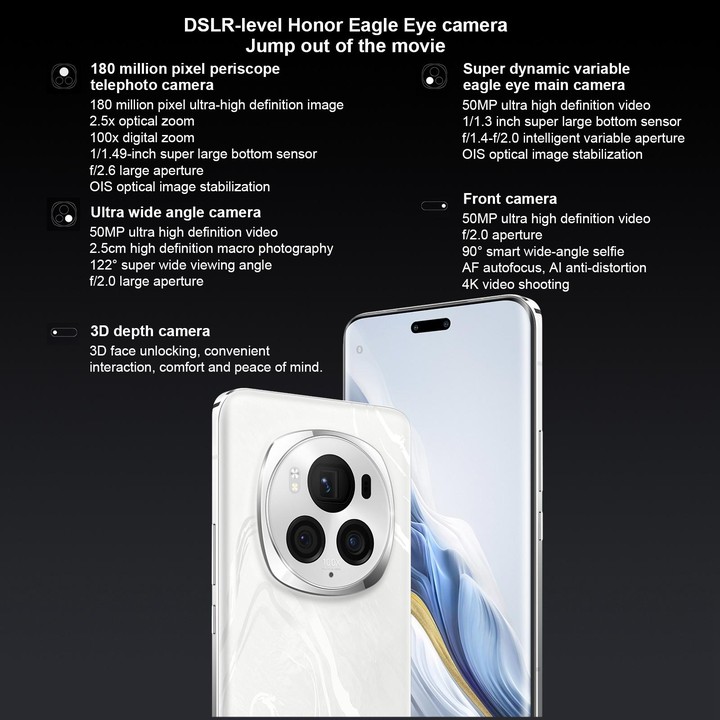 Honor Magic6 Pro, 12GB+256GB, 6.8 inch Magic OS 8.0 Snapdragon 8 Gen 3 Octa Core up to 3.3GHz, Network: 5G, OTG, NFC, Support Go