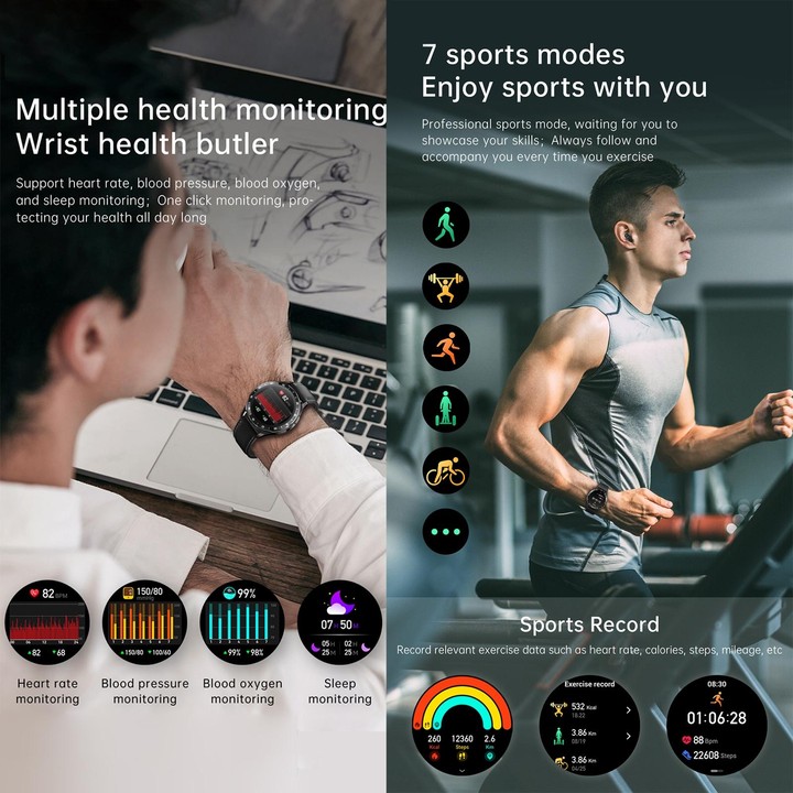 X10 Headphones Smart Watch 1.39 inch Waterproof Bracelet, Support Bluetooth Call / NFC / Heart Rate(Black + Siliver)