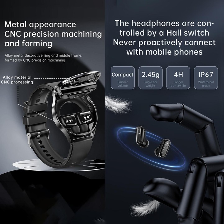 X10 Headphones Smart Watch 1.39 inch Waterproof Bracelet, Support Bluetooth Call / NFC / Heart Rate(Silver + Silicone)