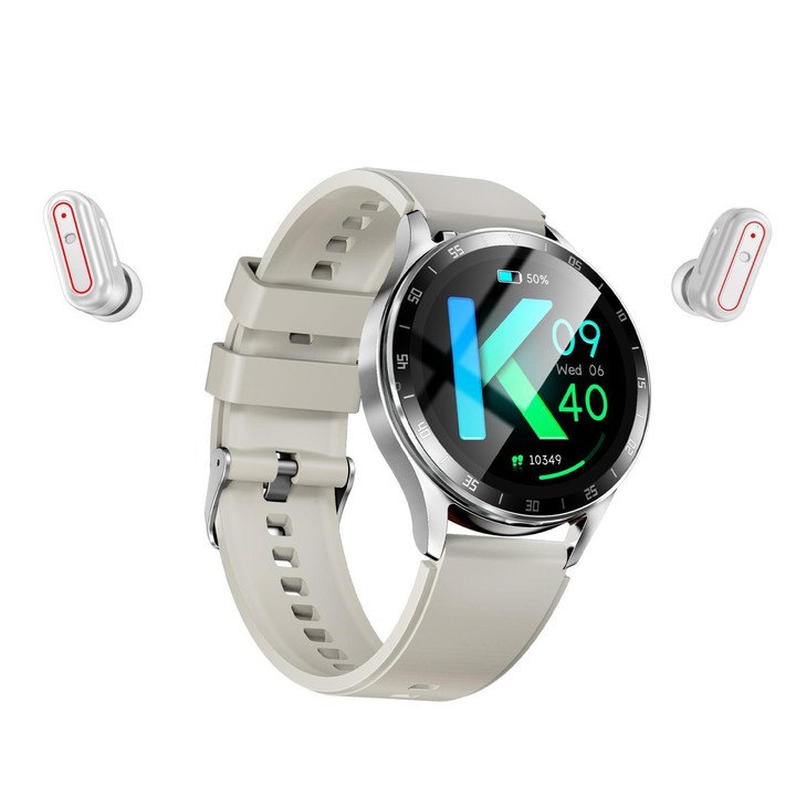 X10 Headphones Smart Watch 1.39 inch Waterproof Bracelet, Support Bluetooth Call / NFC / Heart Rate(Silver + Silicone)