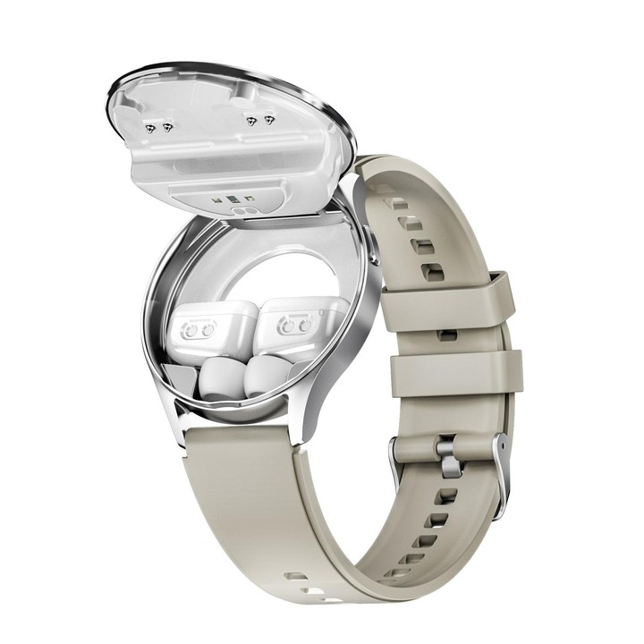 X10 Headphones Smart Watch 1.39 inch Waterproof Bracelet, Support Bluetooth Call / NFC / Heart Rate(Silver + Silicone)