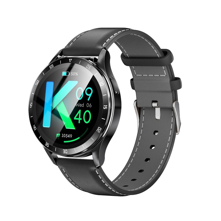 X10 Headphones Smart Watch 1.39 inch Waterproof Bracelet, Support Bluetooth Call / NFC / Heart Rate(Black + Leather)